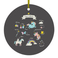 Unicorn, Rainbow Ceramic Ornament