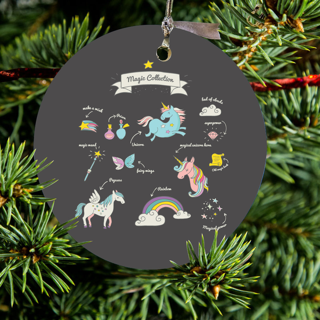 Unicorn, Rainbow Ceramic Ornament, view 2