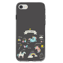 DistinctInk® Clear Shockproof Hybrid Case for Apple iPhone / Samsung Galaxy / Google Pixel - Magic Collection Grey  - Unicorn, Rainbow