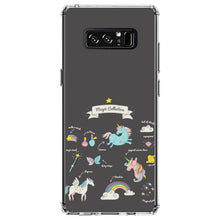 DistinctInk® Clear Shockproof Hybrid Case for Apple iPhone / Samsung Galaxy / Google Pixel - Magic Collection Grey  - Unicorn, Rainbow