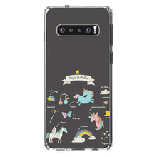 DistinctInk® Clear Shockproof Hybrid Case for Apple iPhone / Samsung Galaxy / Google Pixel - Magic Collection Grey  - Unicorn, Rainbow