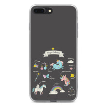 DistinctInk® Clear Shockproof Hybrid Case for Apple iPhone / Samsung Galaxy / Google Pixel - Magic Collection Grey  - Unicorn, Rainbow