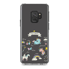 DistinctInk® Clear Shockproof Hybrid Case for Apple iPhone / Samsung Galaxy / Google Pixel - Magic Collection Grey  - Unicorn, Rainbow