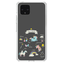 DistinctInk® Clear Shockproof Hybrid Case for Apple iPhone / Samsung Galaxy / Google Pixel - Magic Collection Grey  - Unicorn, Rainbow