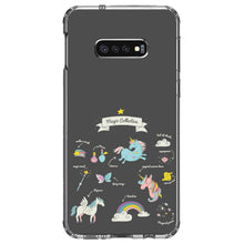 DistinctInk® Clear Shockproof Hybrid Case for Apple iPhone / Samsung Galaxy / Google Pixel - Magic Collection Grey  - Unicorn, Rainbow