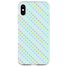 DistinctInk® Clear Shockproof Hybrid Case for Apple iPhone / Samsung Galaxy / Google Pixel - Pastel Diamond Pattern - Pink Purple Teal