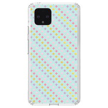 DistinctInk® Clear Shockproof Hybrid Case for Apple iPhone / Samsung Galaxy / Google Pixel - Pastel Diamond Pattern - Pink Purple Teal