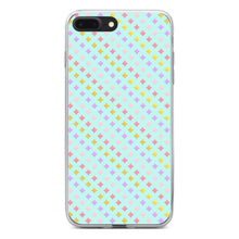 DistinctInk® Clear Shockproof Hybrid Case for Apple iPhone / Samsung Galaxy / Google Pixel - Pastel Diamond Pattern - Pink Purple Teal
