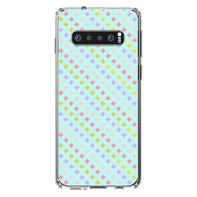 DistinctInk® Clear Shockproof Hybrid Case for Apple iPhone / Samsung Galaxy / Google Pixel - Pastel Diamond Pattern - Pink Purple Teal