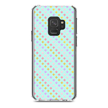 DistinctInk® Clear Shockproof Hybrid Case for Apple iPhone / Samsung Galaxy / Google Pixel - Pastel Diamond Pattern - Pink Purple Teal