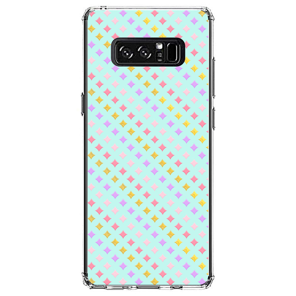 Pastel Diamond Pattern, Pink Purple Teal Clear Shockproof iPhone Case, view 12