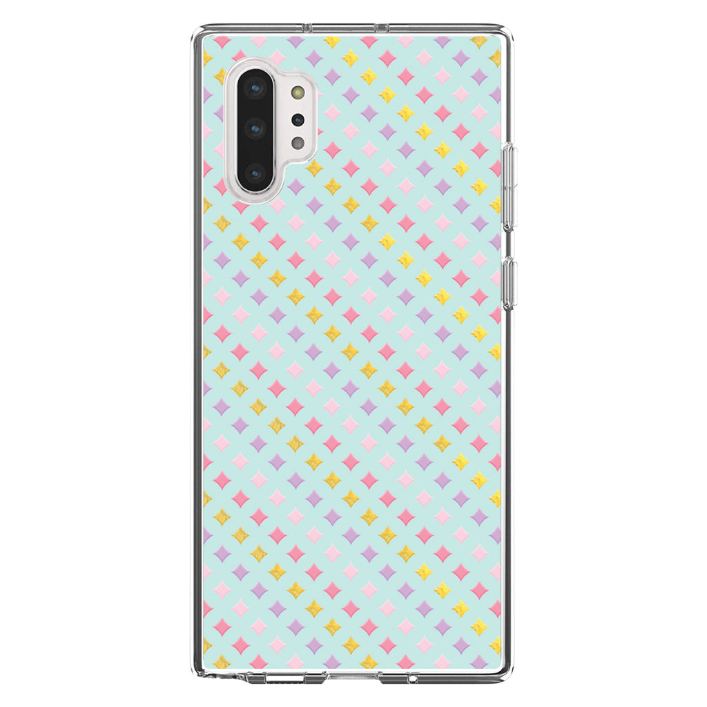 Pastel Diamond Pattern, Pink Purple Teal Clear Shockproof iPhone Case, view 10