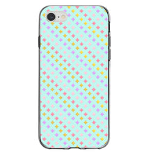 DistinctInk® Clear Shockproof Hybrid Case for Apple iPhone / Samsung Galaxy / Google Pixel - Pastel Diamond Pattern - Pink Purple Teal