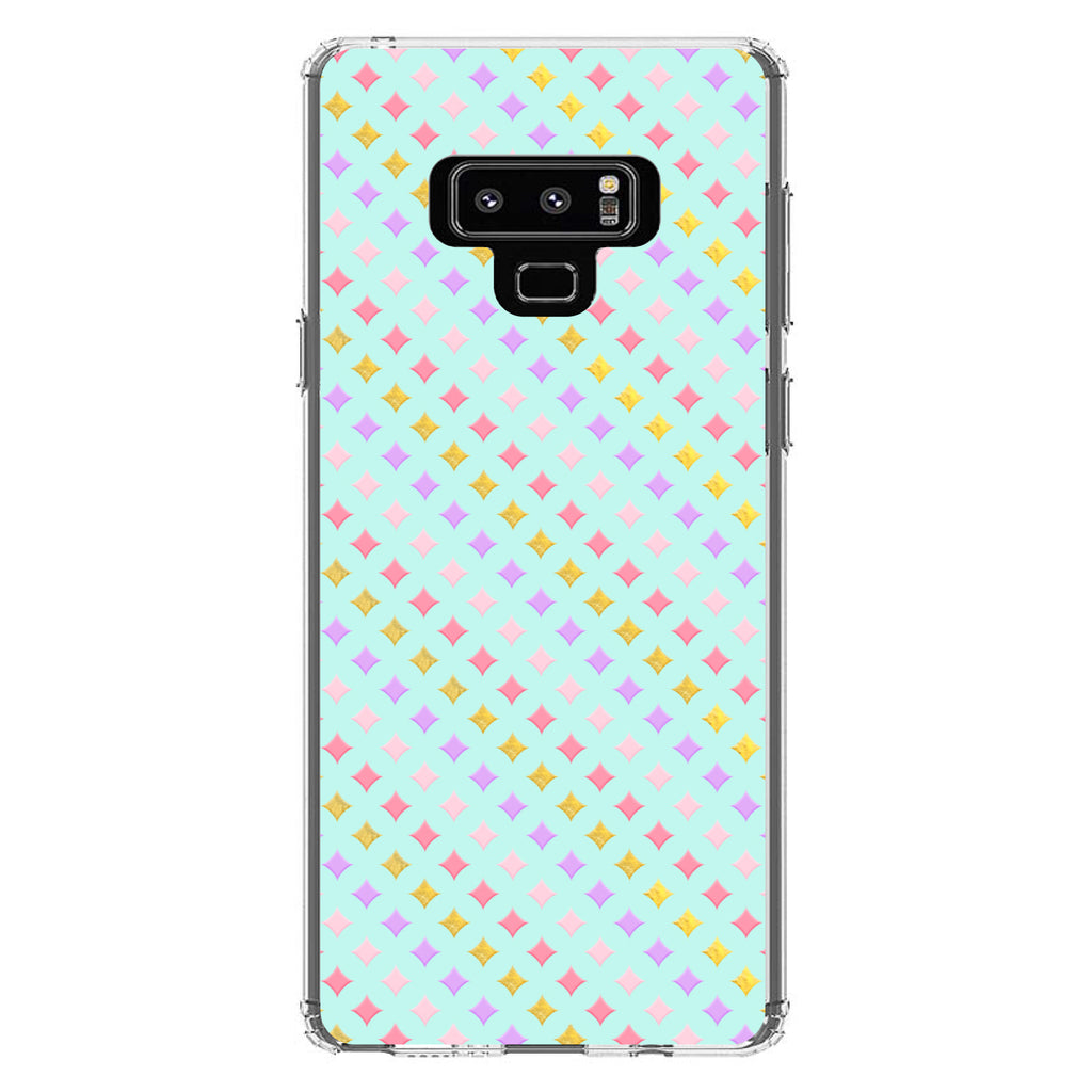 Pastel Diamond Pattern, Pink Purple Teal Clear Shockproof iPhone Case, view 11