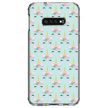DistinctInk® Clear Shockproof Hybrid Case for Apple iPhone / Samsung Galaxy / Google Pixel - Pastel Unicorn Pattern - Teal Pink Purple