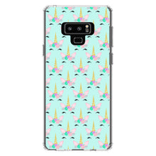 DistinctInk® Clear Shockproof Hybrid Case for Apple iPhone / Samsung Galaxy / Google Pixel - Pastel Unicorn Pattern - Teal Pink Purple