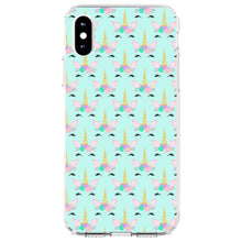 DistinctInk® Clear Shockproof Hybrid Case for Apple iPhone / Samsung Galaxy / Google Pixel - Pastel Unicorn Pattern - Teal Pink Purple