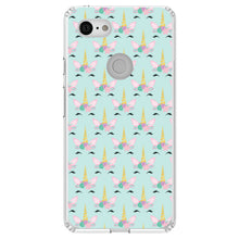 DistinctInk® Clear Shockproof Hybrid Case for Apple iPhone / Samsung Galaxy / Google Pixel - Pastel Unicorn Pattern - Teal Pink Purple