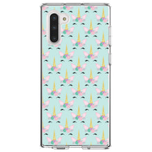 DistinctInk® Clear Shockproof Hybrid Case for Apple iPhone / Samsung Galaxy / Google Pixel - Pastel Unicorn Pattern - Teal Pink Purple