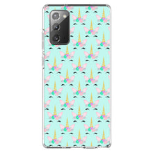 DistinctInk® Clear Shockproof Hybrid Case for Apple iPhone / Samsung Galaxy / Google Pixel - Pastel Unicorn Pattern - Teal Pink Purple