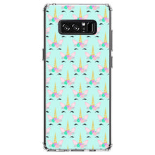 DistinctInk® Clear Shockproof Hybrid Case for Apple iPhone / Samsung Galaxy / Google Pixel - Pastel Unicorn Pattern - Teal Pink Purple