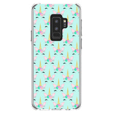 DistinctInk® Clear Shockproof Hybrid Case for Apple iPhone / Samsung Galaxy / Google Pixel - Pastel Unicorn Pattern - Teal Pink Purple