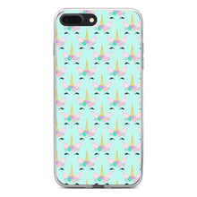 DistinctInk® Clear Shockproof Hybrid Case for Apple iPhone / Samsung Galaxy / Google Pixel - Pastel Unicorn Pattern - Teal Pink Purple