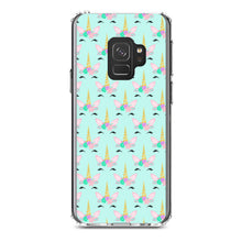 DistinctInk® Clear Shockproof Hybrid Case for Apple iPhone / Samsung Galaxy / Google Pixel - Pastel Unicorn Pattern - Teal Pink Purple