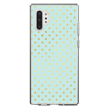 DistinctInk® Clear Shockproof Hybrid Case for Apple iPhone / Samsung Galaxy / Google Pixel - Teal & Gold Polka Dot Pattern