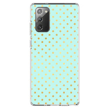 DistinctInk® Clear Shockproof Hybrid Case for Apple iPhone / Samsung Galaxy / Google Pixel - Teal & Gold Polka Dot Pattern