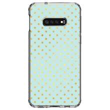 DistinctInk® Clear Shockproof Hybrid Case for Apple iPhone / Samsung Galaxy / Google Pixel - Teal & Gold Polka Dot Pattern