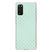 DistinctInk® Clear Shockproof Hybrid Case for Apple iPhone / Samsung Galaxy / Google Pixel - Teal & Gold Polka Dot Pattern