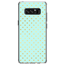 DistinctInk® Clear Shockproof Hybrid Case for Apple iPhone / Samsung Galaxy / Google Pixel - Teal & Gold Polka Dot Pattern