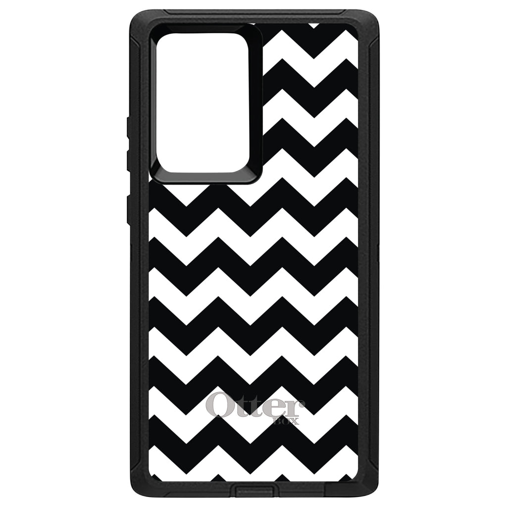 Black & White Chevron Stripes OtterBox Defender Case for iPhone & Galaxy, view 13