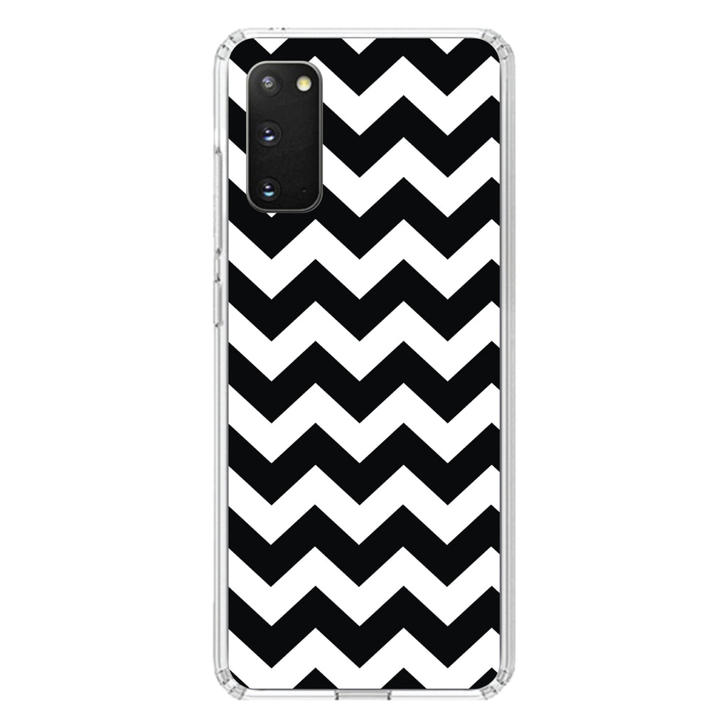 Black & White Chevron Stripes Clear Shockproof iPhone Case, view 13
