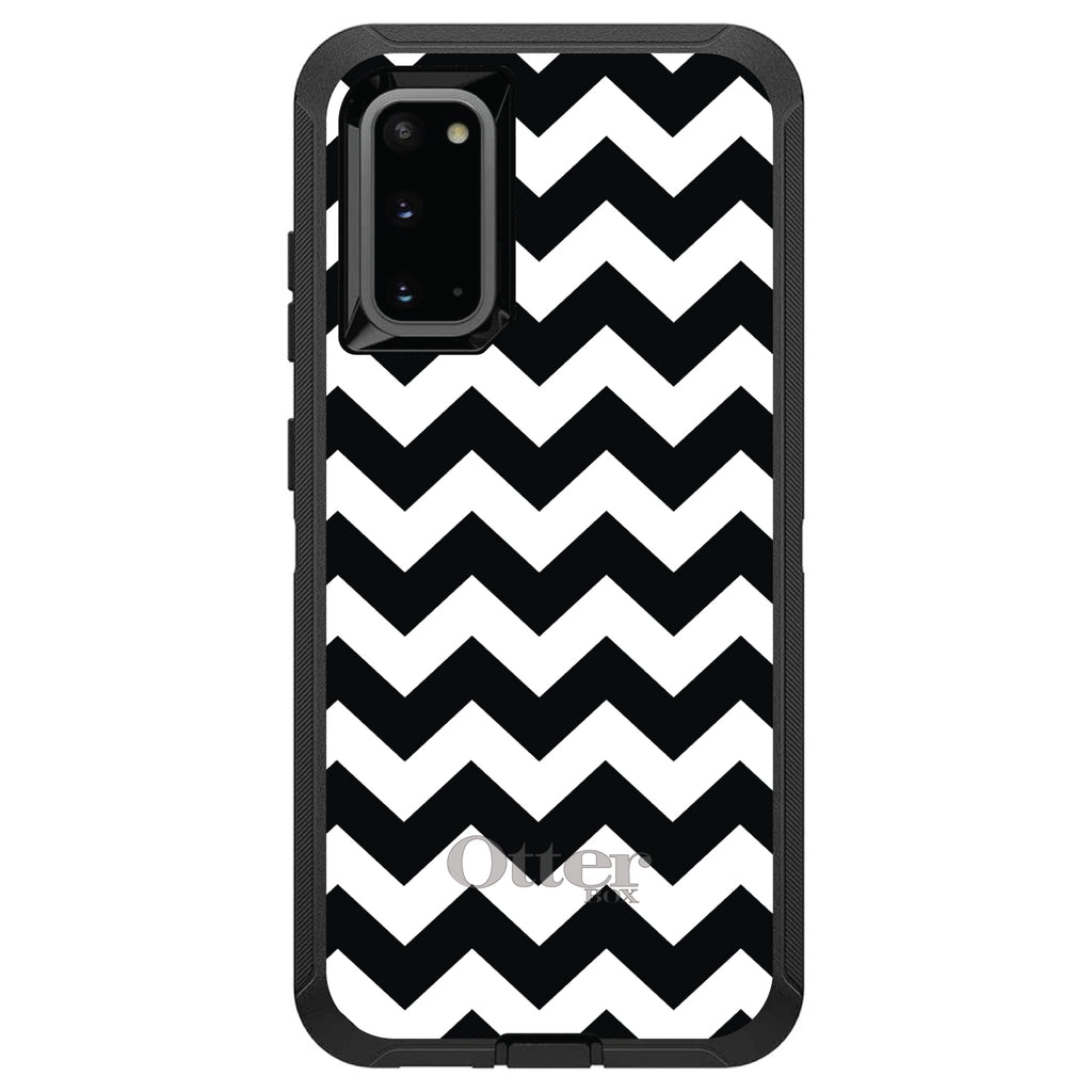 Black & White Chevron Stripes OtterBox Defender Case for iPhone & Galaxy, view 8