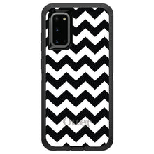 DistinctInk™ OtterBox Defender Series Case for Apple iPhone / Samsung Galaxy / Google Pixel - Black & White Chevron Stripes