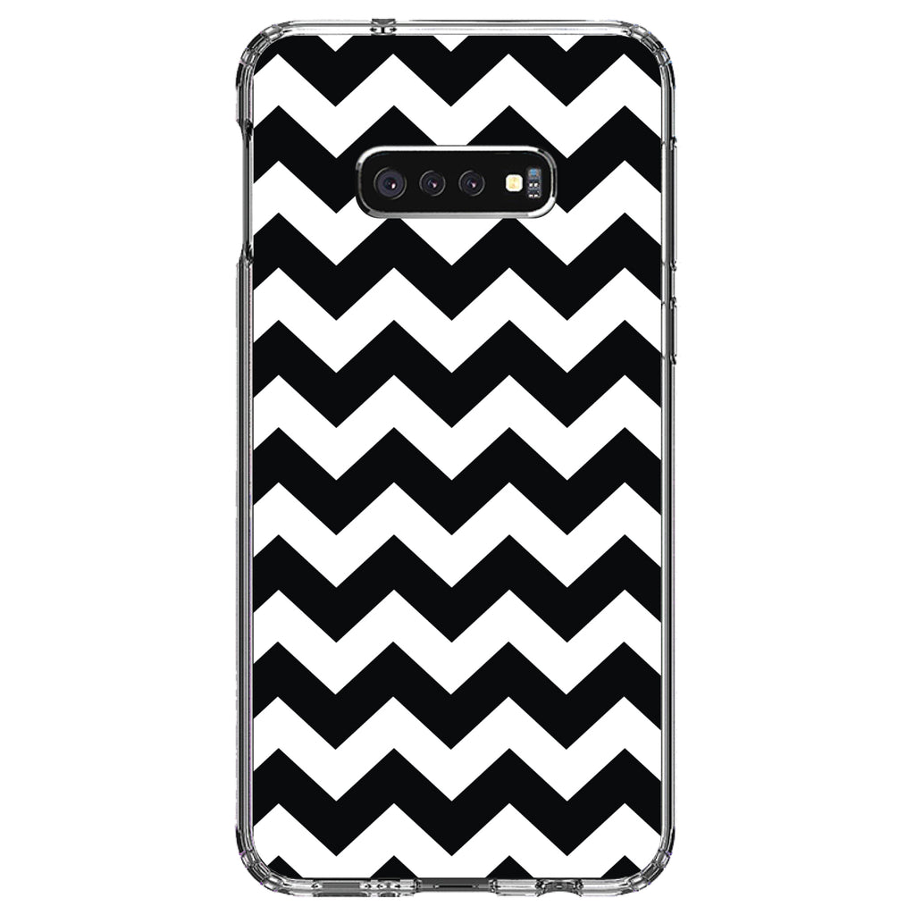 Black & White Chevron Stripes Clear Shockproof iPhone Case, view 18