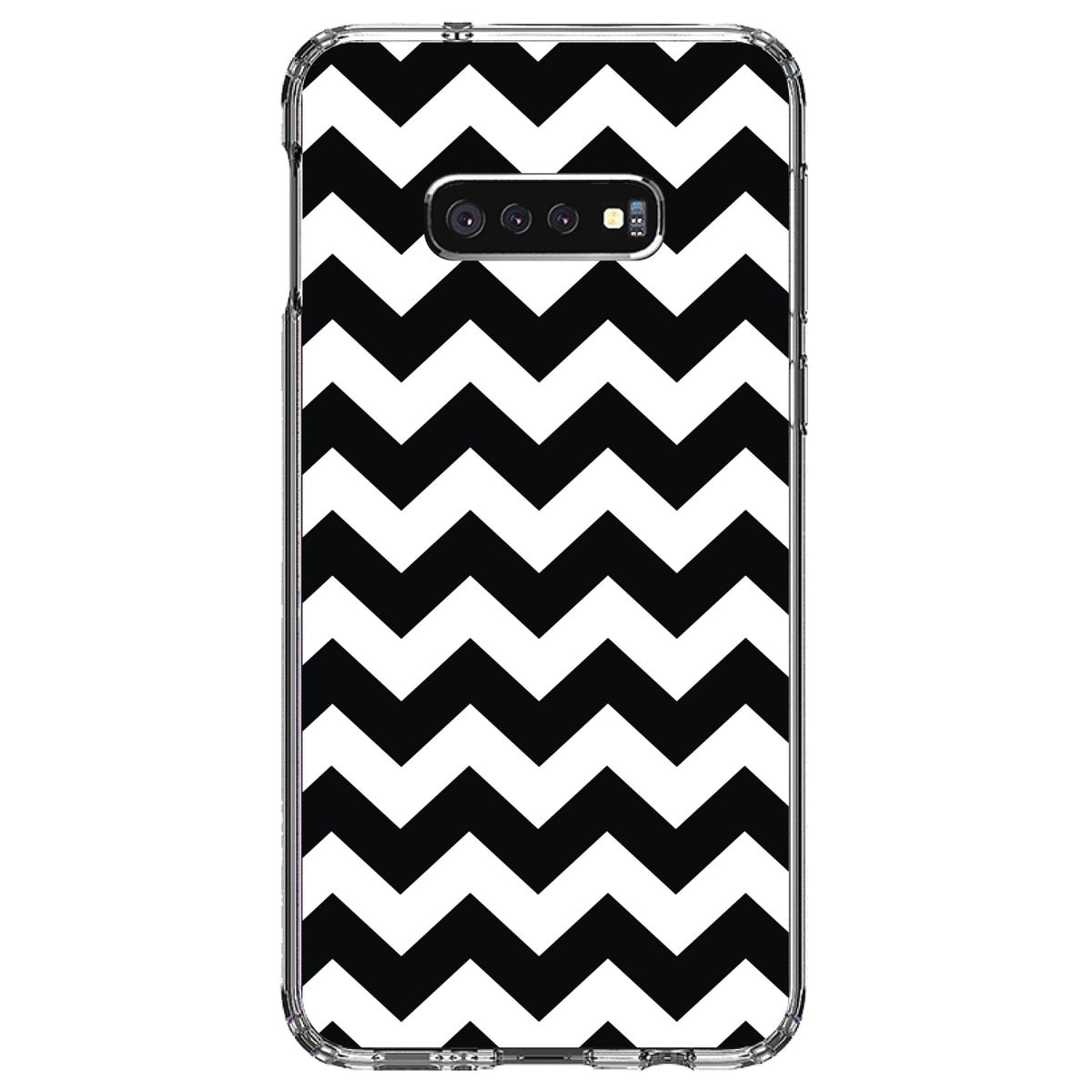 Black & White Chevron Stripes Clear Shockproof iPhone Case, view 18