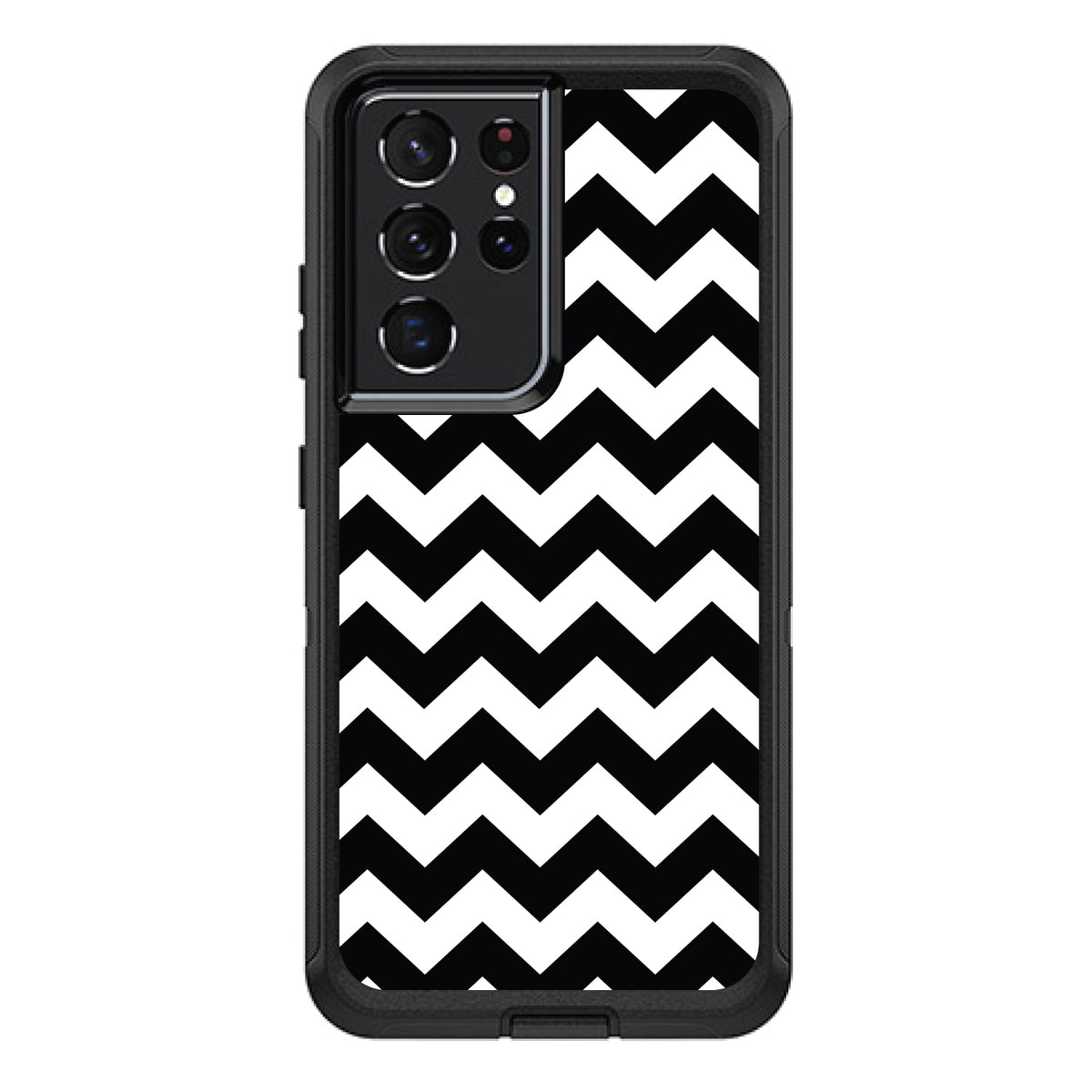 Black & White Chevron Stripes OtterBox Defender Case for iPhone & Galaxy, view 7
