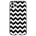Black & White Chevron Stripes Clear Shockproof iPhone Case