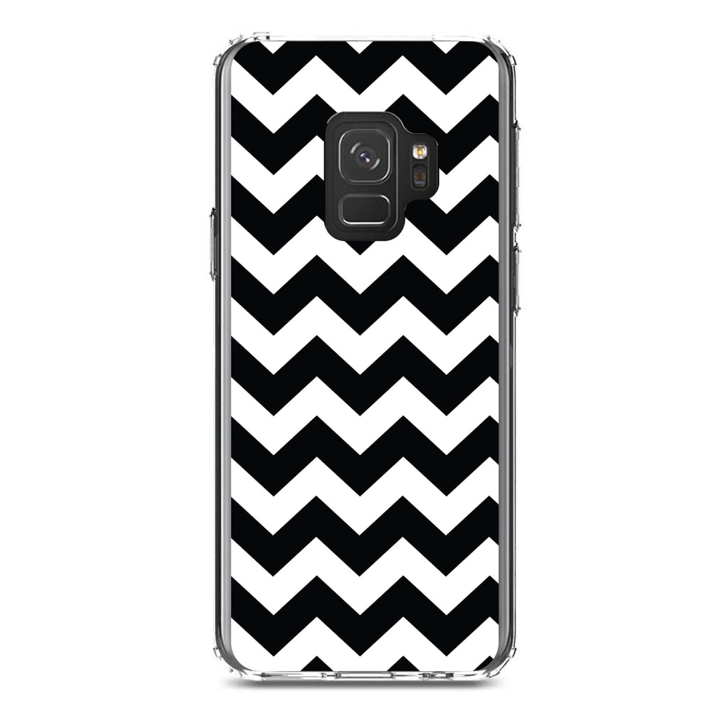 Black & White Chevron Stripes Clear Shockproof iPhone Case, view 19