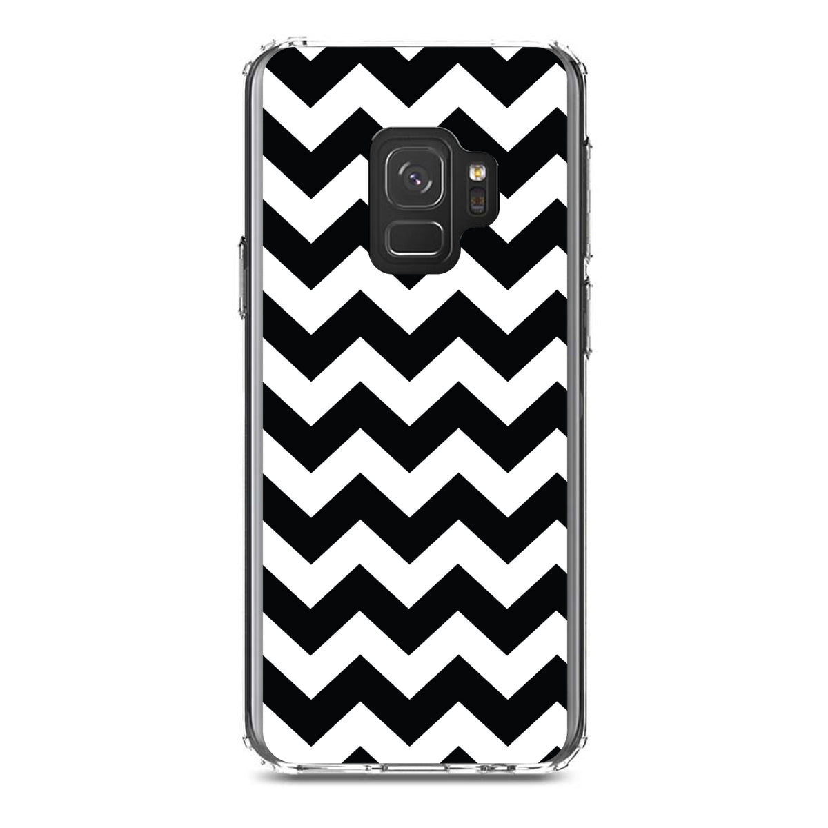 Black & White Chevron Stripes Clear Shockproof iPhone Case, view 19