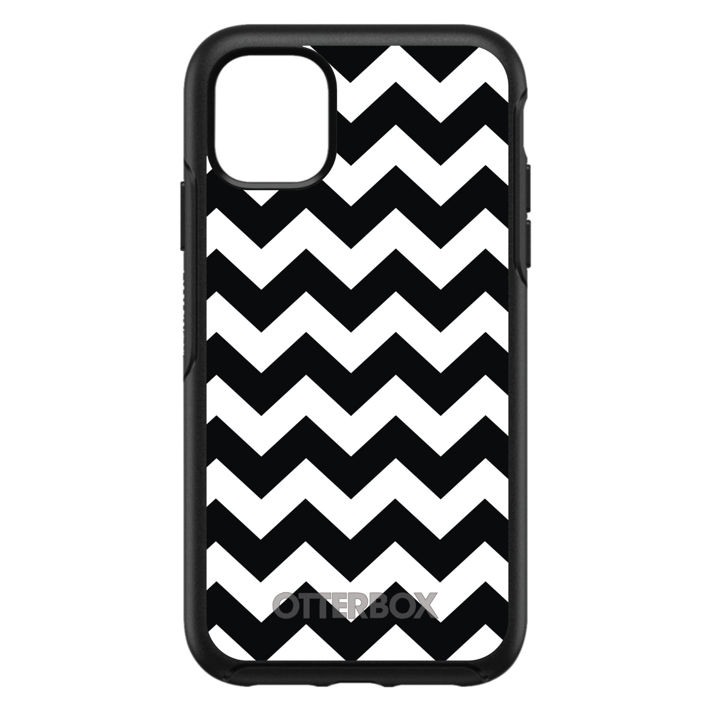 DistinctInk™ OtterBox Symmetry Series Case for Apple iPhone / Samsung Galaxy / Google Pixel - Black & White Chevron Stripes