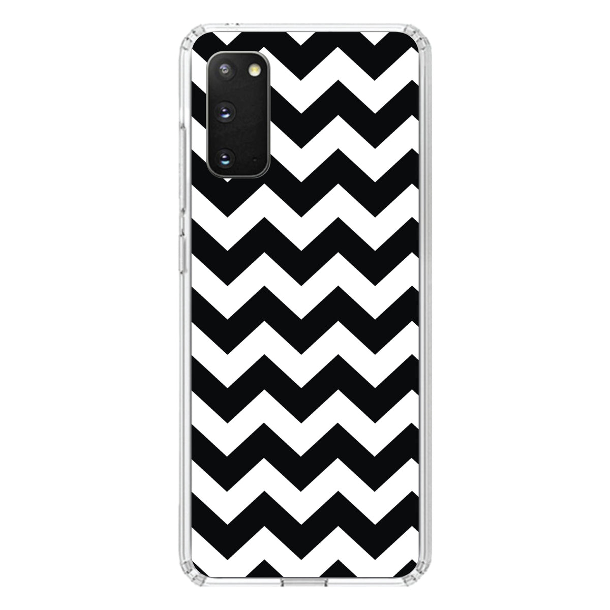 Black & White Chevron Stripes Clear Shockproof iPhone Case, view 14