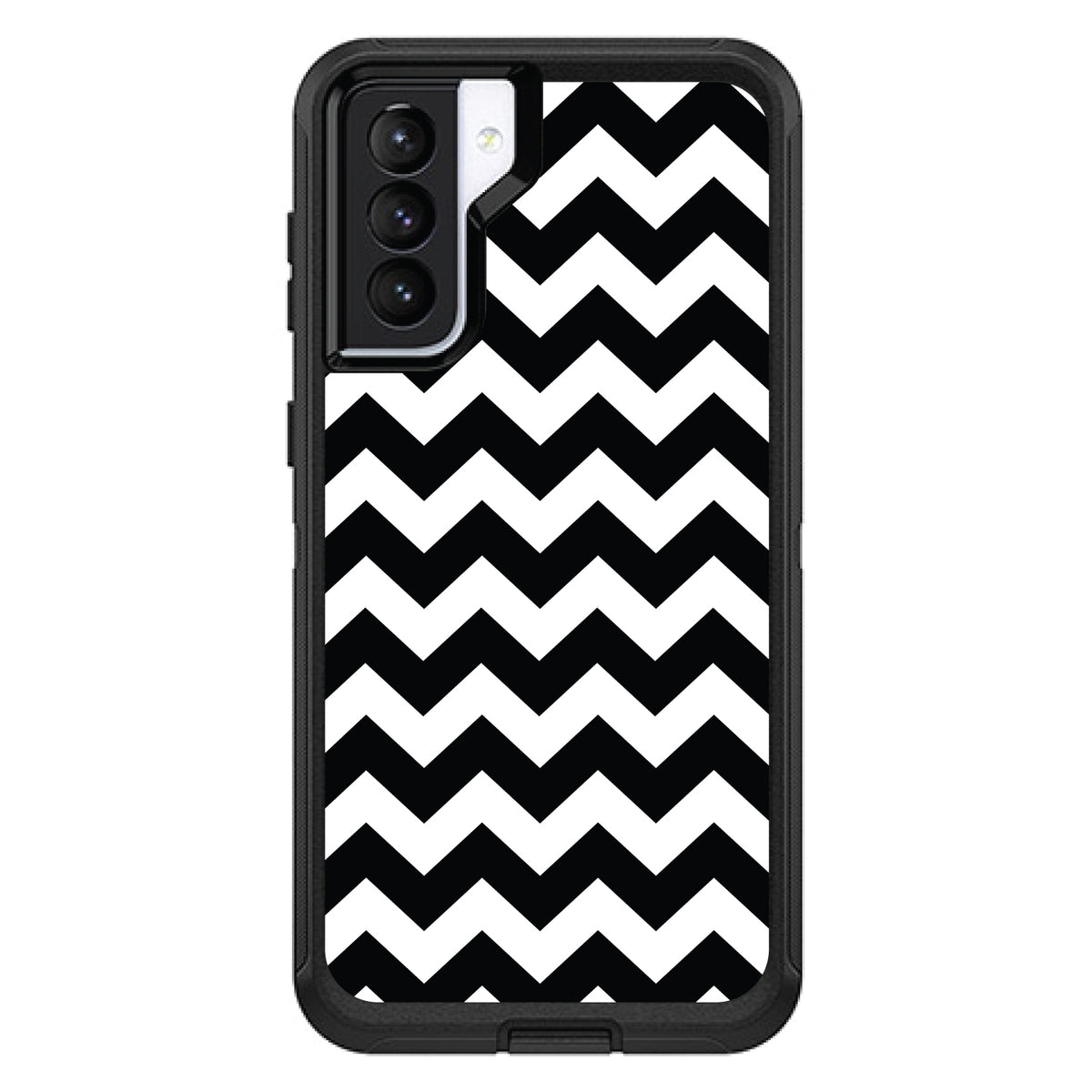 Black & White Chevron Stripes OtterBox Defender Case for iPhone & Galaxy, view 6