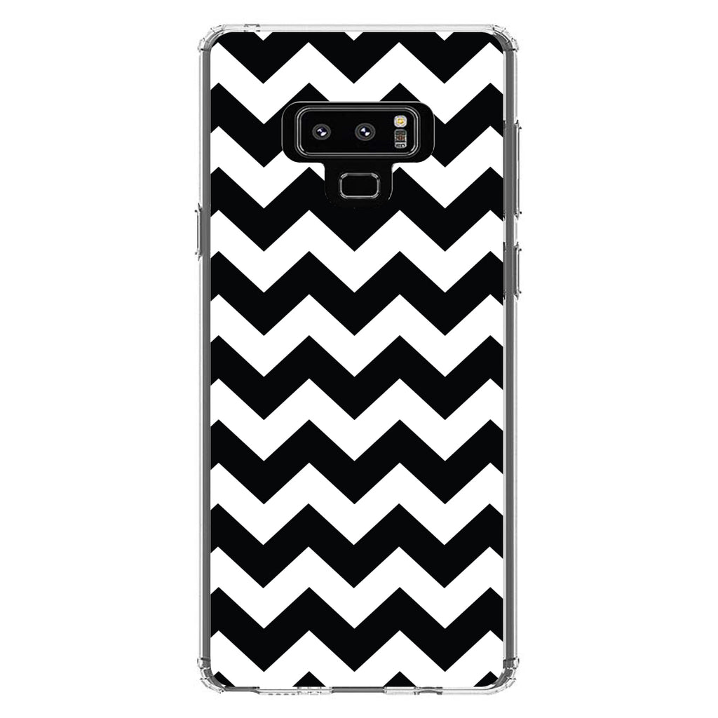 Black & White Chevron Stripes Clear Shockproof iPhone Case, view 11