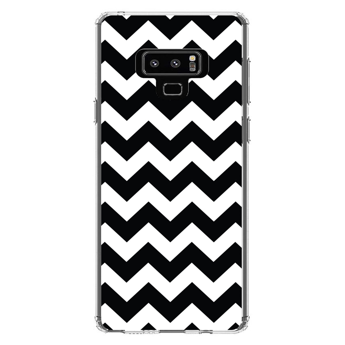 Black & White Chevron Stripes Clear Shockproof iPhone Case, view 11