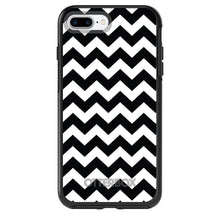 DistinctInk™ OtterBox Symmetry Series Case for Apple iPhone / Samsung Galaxy / Google Pixel - Black & White Chevron Stripes