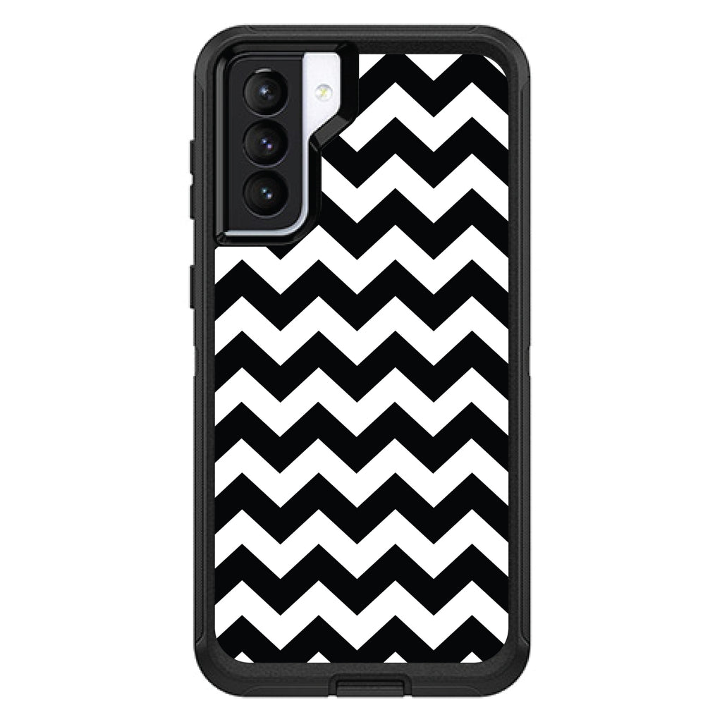 Black & White Chevron Stripes OtterBox Defender Case for iPhone & Galaxy, view 5